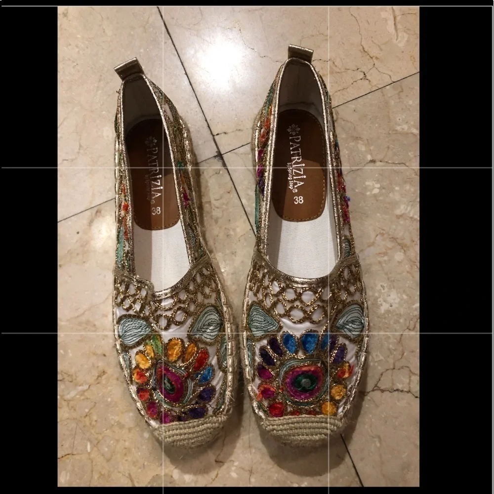 Patrizia By Spring Step Embroidered Espadrilles Size 38